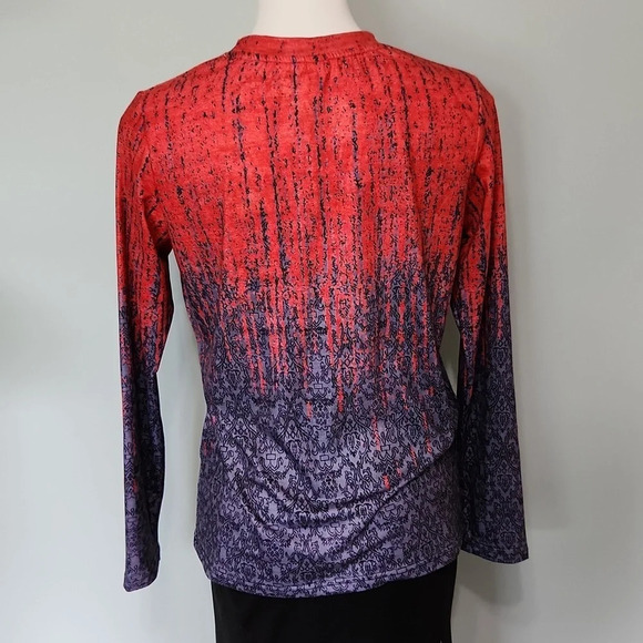 Exclusive red and purple demask pattern top - Picture 11 of 14